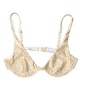 Kendall + Kylie animal print Bikini Top in cream NEW